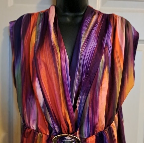 No brand bright colors blouse size 1X - Picture 2 of 6